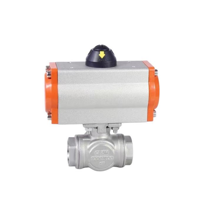 3/4′′ Thread Ends Pneumatic Three-Way Ball Valve